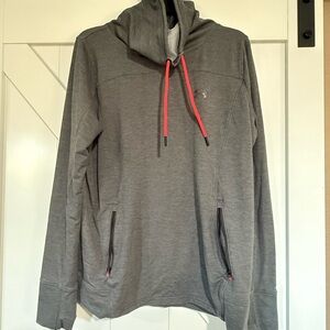 Under Armour Gray Cowl Neck Sweater with Red Accents